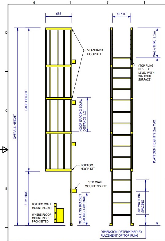 Fluted Rungs FRP Cat Ladders | Fibreglass Access Solutions – KVB Projects
